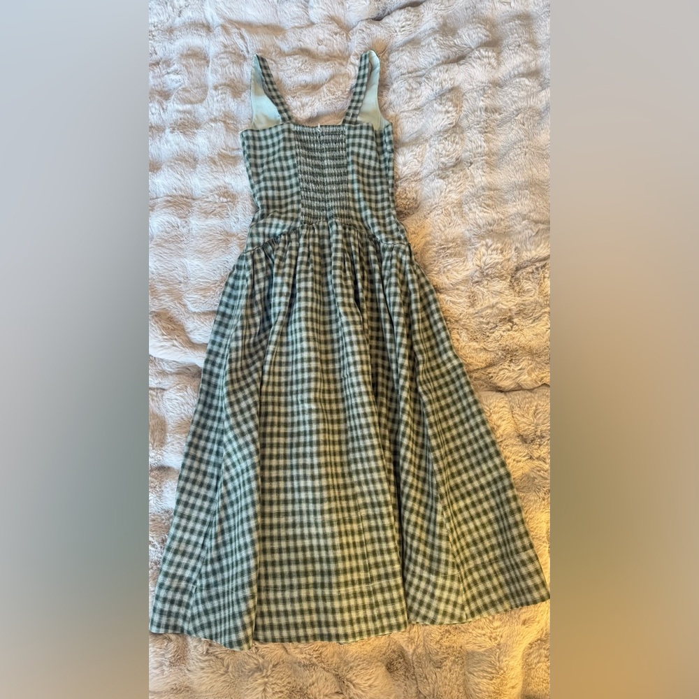 Reformation Roslyn Linen Dress in Cactus. Brand new without tags, never worn. - Picture 13 of 16